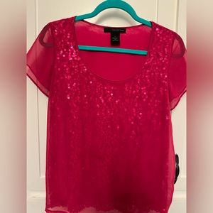 Calvin Klein Sequin Blouse - Magenta